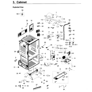 Cabinet Diagram and Parts List for RF23HCEDBSR AA-0011 Samsung Refrigerator