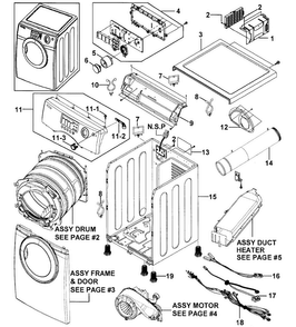 Part Location Diagram of DC64-01132B Samsung BUTTON-ENCODER;DV306BEW(