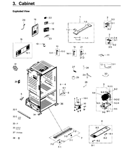 Cabinet Diagram and Parts List for RF26J7500BC AA-0002 Samsung Refrigerator