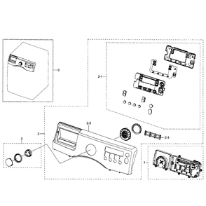 Control Panel Diagram and Parts List for WF350ANW XAA-06 Samsung Washer