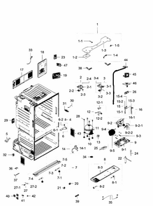 Cabinet Diagram and Parts List for RF28HFEDBSR AA-0007 Samsung Refrigerator