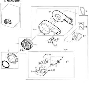 Motor Assy Diagram and Parts List for DV448AGW XAA-0002 Samsung Dryer