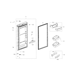 Refrigerator Door R Diagram and Parts List for RFG238AAWP XAA-0000 Samsung Refrigerator