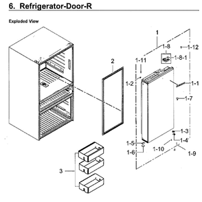 Fridge Door Rt Diagram and Parts List for RF23M8070SG AA-0000 Samsung Refrigerator