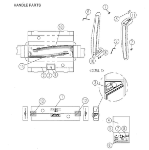 Handle Parts Diagram and Parts List for 11171212610  Kenmore Refrigerator