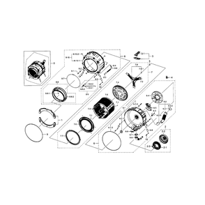 Tub And Drum Diagram and Parts List for WF330ANW XAA-0001 Samsung Washer