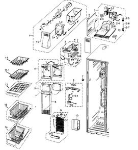 Freezer Diagram and Parts List for RS2630WW XAA Samsung Refrigerator