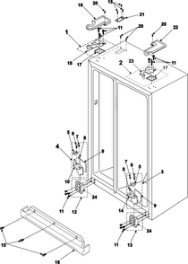 Part Location Diagram of DA61-01911D Samsung Hinge Upper,Left
