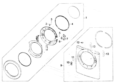 Door Assy Diagram and Parts List for DV220AEW XAA Samsung Dryer