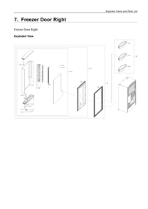 Right Freezer Door Parts Diagram and Parts List for RF28N9780SG AA-07 Samsung Refrigerator