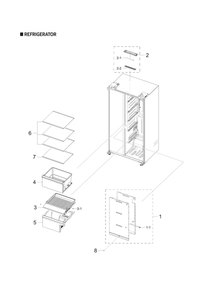 Refrigerator Parts Diagram and Parts List for RS23A500ASG AA-00 Samsung Refrigerator