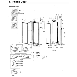 Right Door Diagram and Parts List for RH22H9010SR AA-0000 Samsung Refrigerator