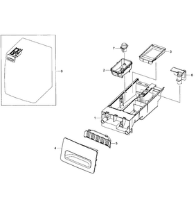 Drawer Assy Diagram and Parts List for WF361BVBEWR A1-0001 Samsung Washer
