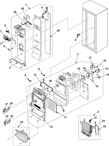 Refrigerator Compartment Diagram and Parts List for RS253BASB XAA Samsung Refrigerator