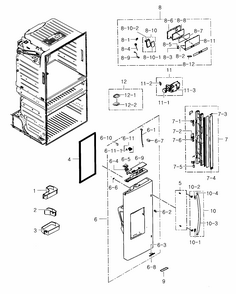 Part Location Diagram of DA97-14346A Samsung Dispenser Cover Assembly