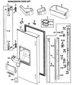 Left Door Diagram and Parts List for RF26VABPN XAA-0000 Samsung Refrigerator