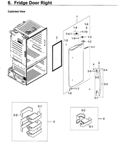 Fridge Door Rt Diagram and Parts List for RF23HCEDBWW AA-0003 Samsung Refrigerator