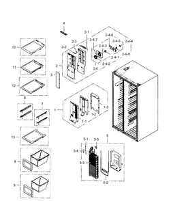 Freezer Diagram and Parts List for RS267TDRS XAA-0000 Samsung Refrigerator