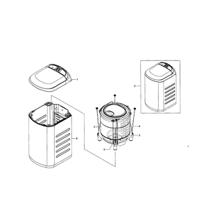 Main Assembly Diagram and Parts List for WB09H7300GW A1-0000 Samsung Washer