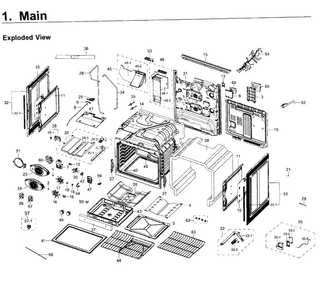 Main Asy Diagram and Parts List for NX58K9850SS AA-0000 Samsung Range