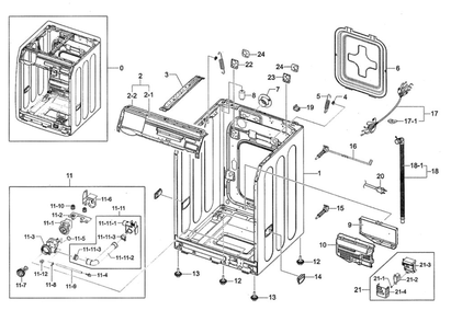 Part Location Diagram of DC97-10409B Samsung Assembly HANDLE;-,SEW-6HR124
