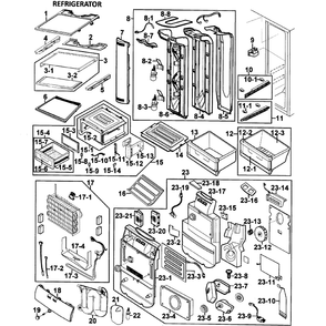 Refrigerator Diagram and Parts List for RS277ACWP XAA-0000 Samsung Refrigerator
