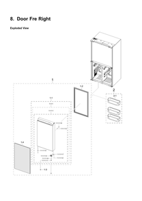 Right Freezer Door Parts Diagram and Parts List for RF23A9675MT AA-00 Samsung Refrigerator