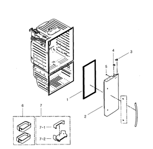 Right Door Diagram and Parts List for RFG296HDRS XAA-0002 Samsung Refrigerator