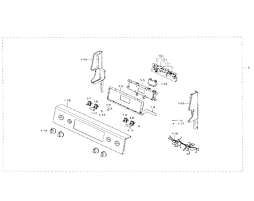 Control Diagram and Parts List for NE59J7630SG AA-0000 Samsung Range