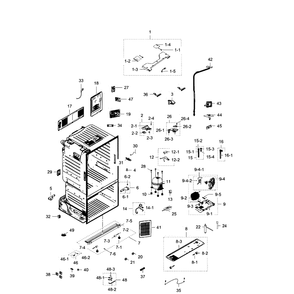 Cabinet Diagram and Parts List for RF28HDEDPBC AA-02 Samsung Refrigerator