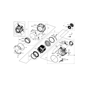 Tub And Drum Diagram and Parts List for WF210ANW XAA-03 Samsung Washer