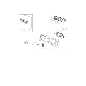 Control Panel Diagram and Parts List for WF45N5300AW US-00 Samsung Washer