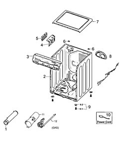 Main Assy Diagram and Parts List for DV220AGW XAA Samsung Dryer