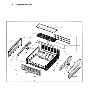 Dual Module Diagram and Parts List for DVE60M9900W A3-0000 Samsung Dryer