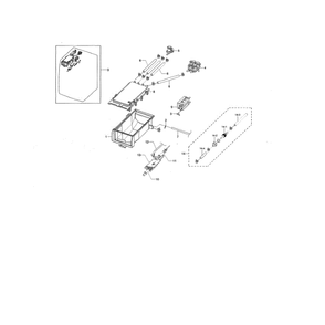 Drawer Housing Diagram and Parts List for WF338AAW XAA-01 Samsung Washer