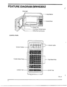 Feature Diagram Diagram and Parts List for MW4530U XAA Samsung Microwave