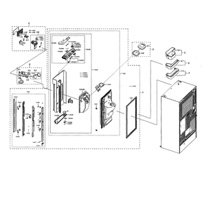 Left Fridge Door Diagram and Parts List for RF28N9780SG AA-00 Samsung Refrigerator