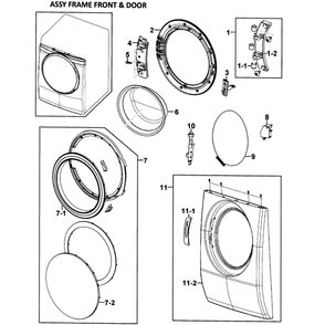Front / Door Diagram and Parts List for WF328AAR XAA-02 Samsung Washer