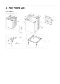 Frame Case Assembly Diagram and Parts List for WA45T3400AW A4-00 Samsung Washer