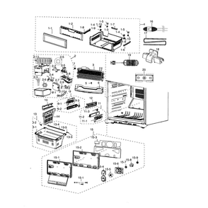 Freezer Diagram and Parts List for RF18HFENBBC AA-0000 Samsung Refrigerator
