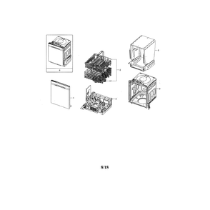 Main Unit Diagram and Parts List for DW80K5050US AA-01 Samsung Dishwasher