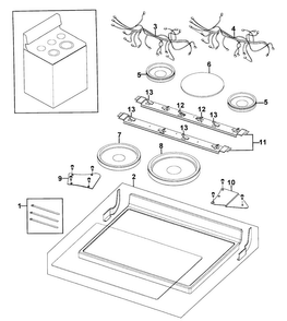Cooktop Assy Diagram and Parts List for NE595R0ABBB AA-0000 Samsung Range