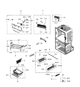Freezer Diagram and Parts List for RF28JBEDBSG AA-0001 Samsung Refrigerator