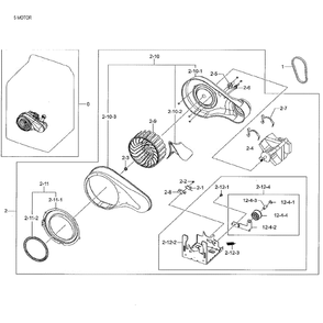 Motor Duct Diagram and Parts List for DV48H7400GW A2-01 Samsung Dryer