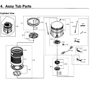 Tub Diagram and Parts List for WA52M7750AV A4-00 Samsung Washer