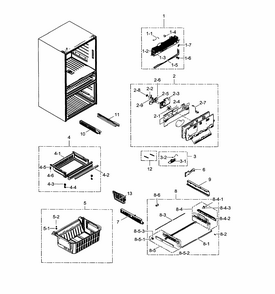 Freezer Diagram and Parts List for RF24FSEDBSR AA-0002 Samsung Refrigerator