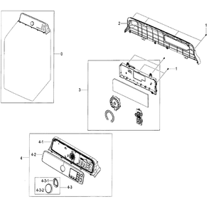 Control Panel Diagram and Parts List for DV48J7770GP A2-0000 Samsung Dryer