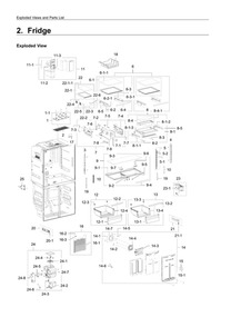 Fridge Assembly Diagram and Parts List for RF22K9381SR AA-02 Samsung Refrigerator