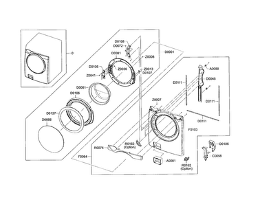 Frame Front & Door Diagram and Parts List for WF448AAP XAC Samsung Washer