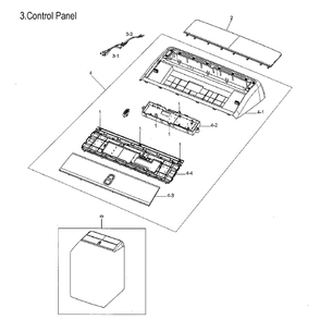 Control Panel Diagram and Parts List for DVG52M8650V A3-0000 Samsung Dryer